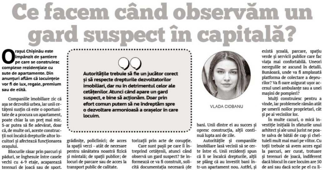 Editorial Ziarul de Gardă: Ce facem când observăm un gard suspect în capitală? Image